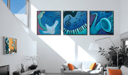 JAZZ SAX - MOUNTED 32” x 32”, Limited Edition Giclee Print