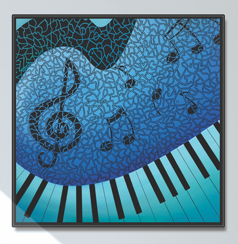 JAZZ PIANO - MOUNTED 32” x 32”, Limited Edition Giclee Print