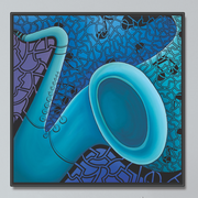 JAZZ SAX - MOUNTED 32” x 32”, Limited Edition Giclee Print